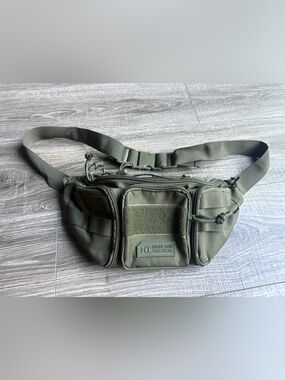 Highland Tactical Olive Green Waist Bag — Compact Sling Belt Pack